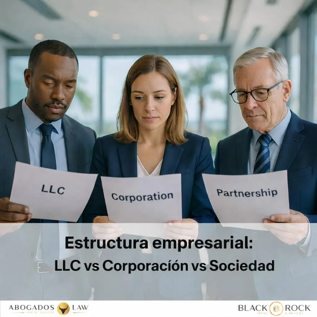 Elegir la Estructura Empresarial Correcta: LLC vs Corporación vs Sociedad