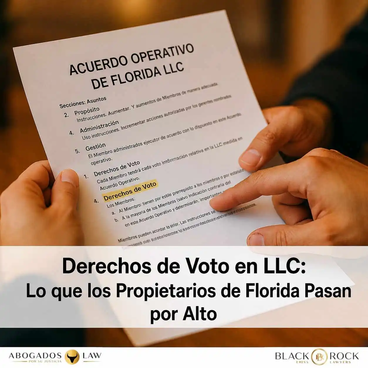 Fundamentos de LLC de Varios Miembros: La Cláusula de ‘Derechos de Voto’ que los Dueños Lamentan